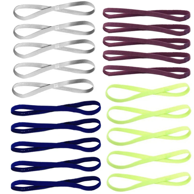 Vibrant Candy Color Yoga Hair Bands - Anti-Slip Elastic Sweatbands for Men & Women - Perfect for Sports, Running & Fitness