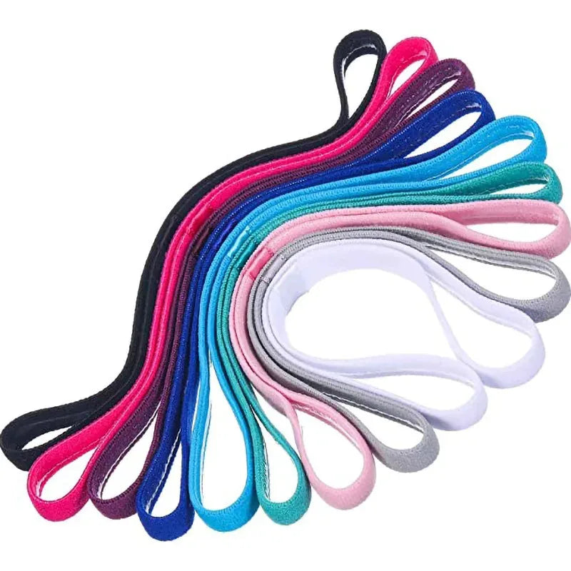 Vibrant Candy Color Yoga Hair Bands - Anti-Slip Elastic Sweatbands for Men & Women - Perfect for Sports, Running & Fitness