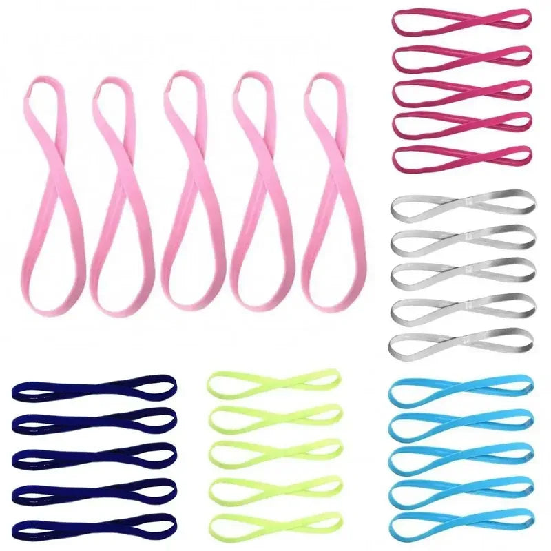 Vibrant Candy Color Yoga Hair Bands - Anti-Slip Elastic Sweatbands for Men & Women - Perfect for Sports, Running & Fitness