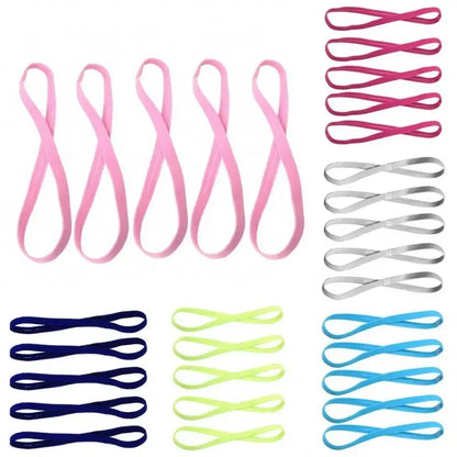 Vibrant Candy Color Yoga Hair Bands - Anti-Slip Elastic Sweatbands for Men & Women - Perfect for Sports, Running & Fitness